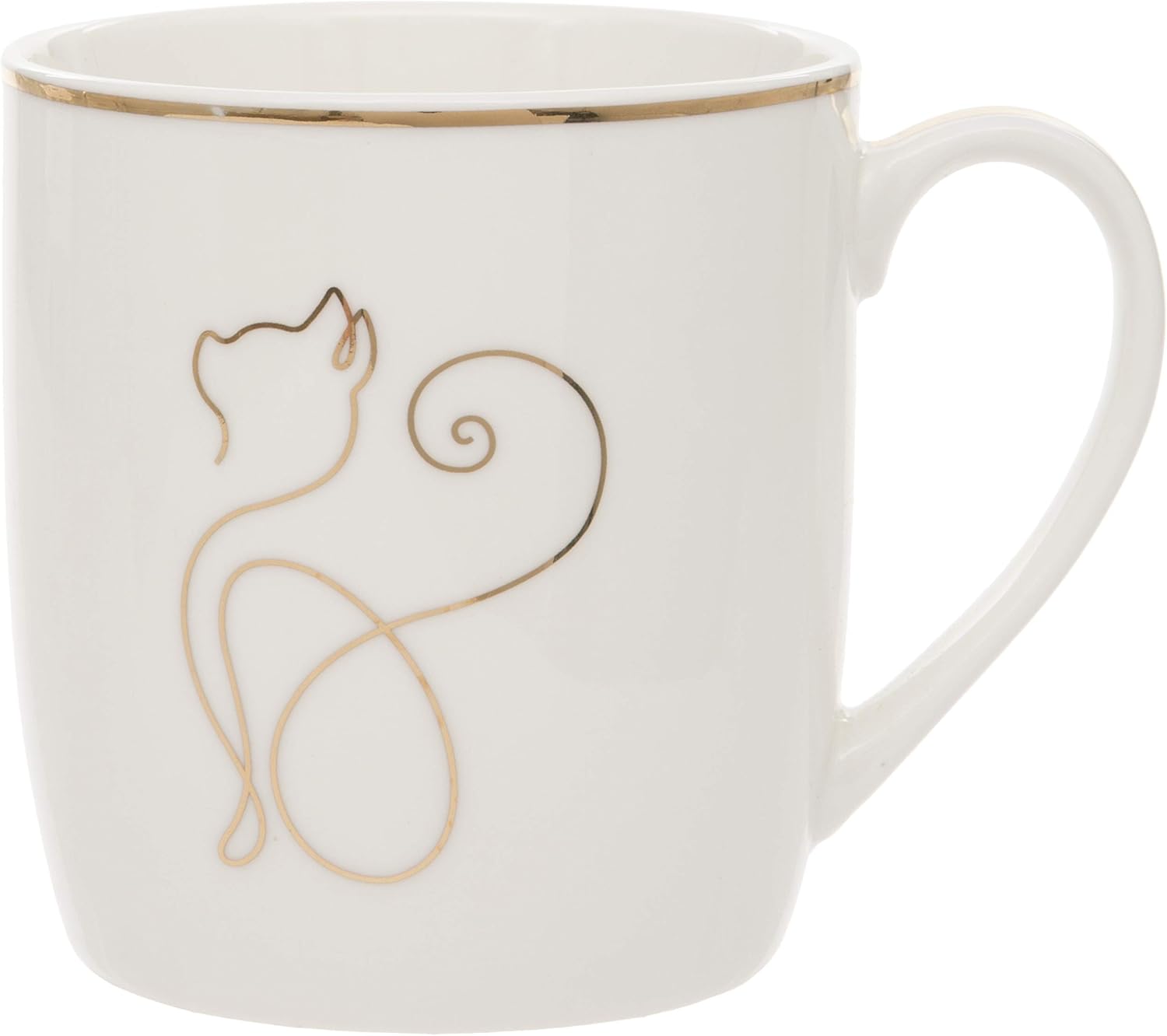 Maturi Cat Design Fine China Mug with Gold Foil Detailing H804 BigaMart
