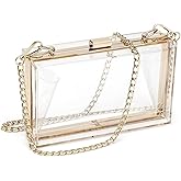 Clear Clutch Purse Handbag for Women, Clear Acrylic Crossbody Bag Stadium Events for Concert, Game Day, Festival | clear hard acrylic, stadium approved, for game day, for concert, cute design, waterproof