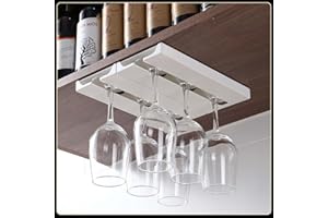 2 Pack Self Adhesive Wine Glass Rack,Wine Glass Rack, Punch-free Under Cabinet Stemware Wine Glass Holder Glasses Storage Han