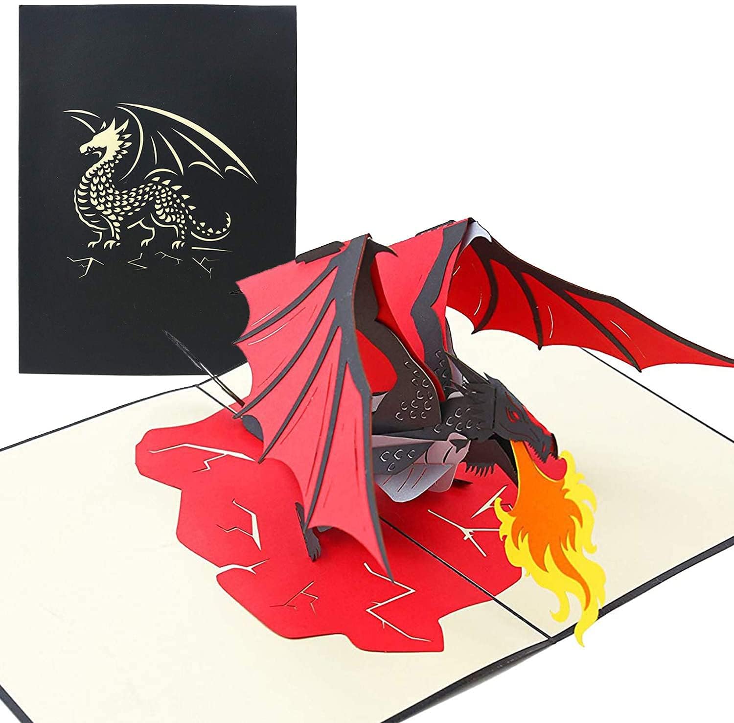 PopLife® Fire Breathing Dragon 3D Pop Up Father's Day Card - Pop Up Happy Birthday Card, Congratulations, Get Well, Just Because - Mythical Animal, Fantasy Card, GoT, Magical Gift, LOTR - for Son, Dad