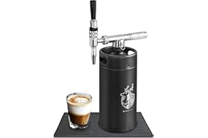 KEG STORM Stainless Steel 128 oz （3.8L）Nitro Cold Brew Coffee Maker - Portable Mini Keg System - with Stout Creamer Faucet Large Home Keg - Collapsible Funnel & Drip Mat
