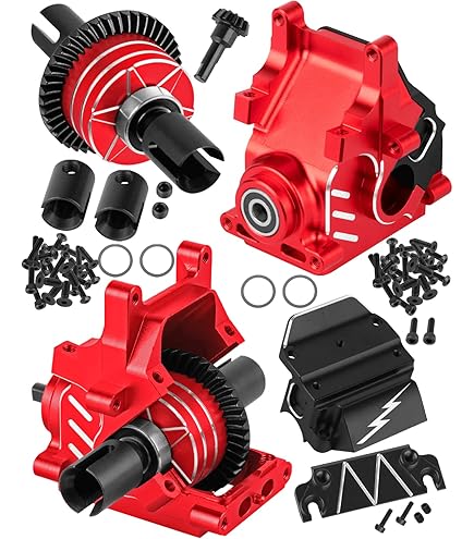 Aluminum Gearbox Case & Diff Gear 43T/10T Upgrade For Arrma 1/8 & 1/7 Scale RC Cars - Navy Blue