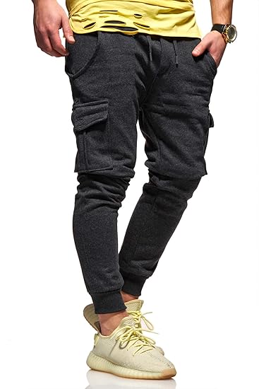 Ombre-Eight Herren Cargohose Jogginghose Trainingshose Cargo Sporthose T-412