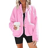 Nirovien Womens Fuzzy Fleece Jacket Button Down Sherpa Coats Casual Winter Warm Outwear with Pockets