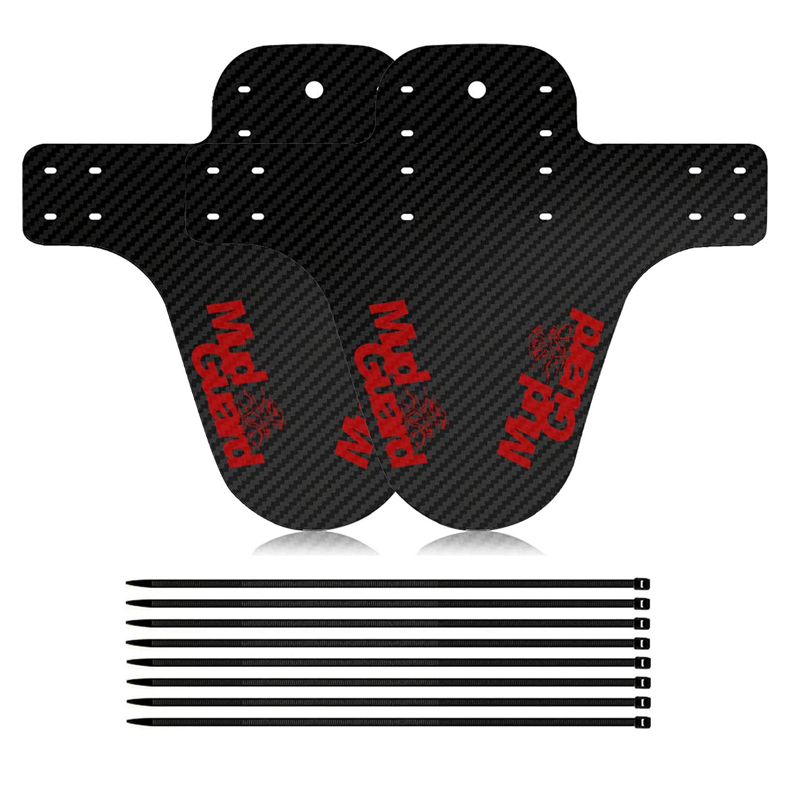 jiyuan 2 Pieces MTB Carbon Fiber Mud Guard, Mud Guard Compatible Fits, Bicycle Mud MTB Fender, for Blocking Mud on Bicycles and Mountain Bikes, Keeping Clean