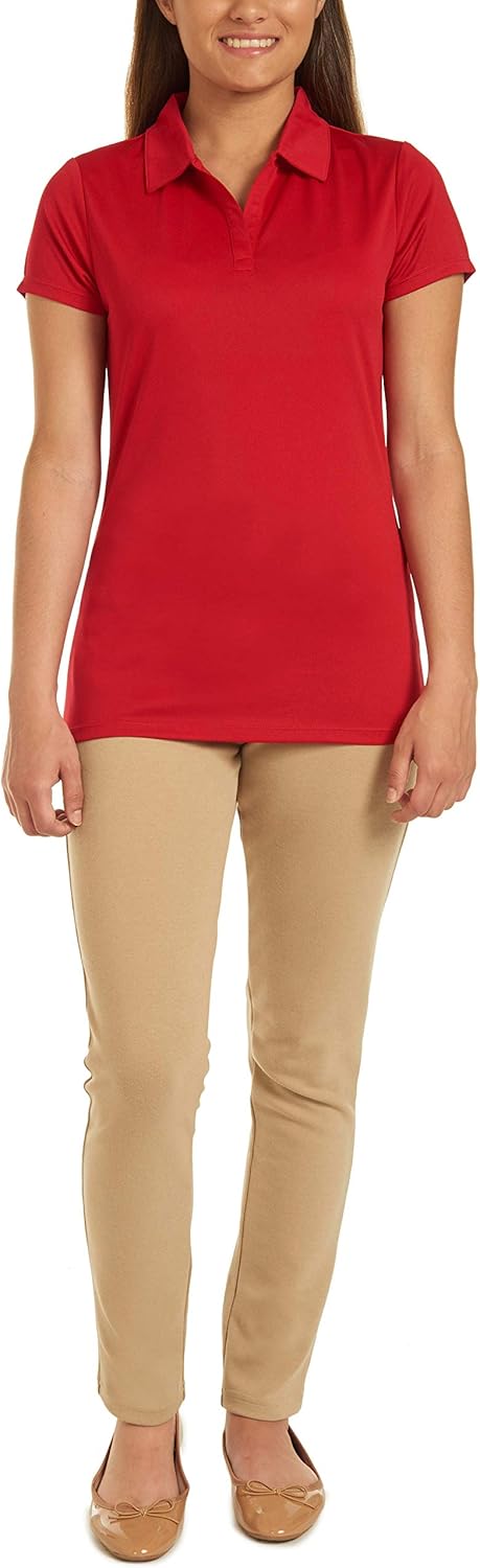 Nautica Junior's Uniform Short Sleeve Performance Polo at  Women’s Clothing store