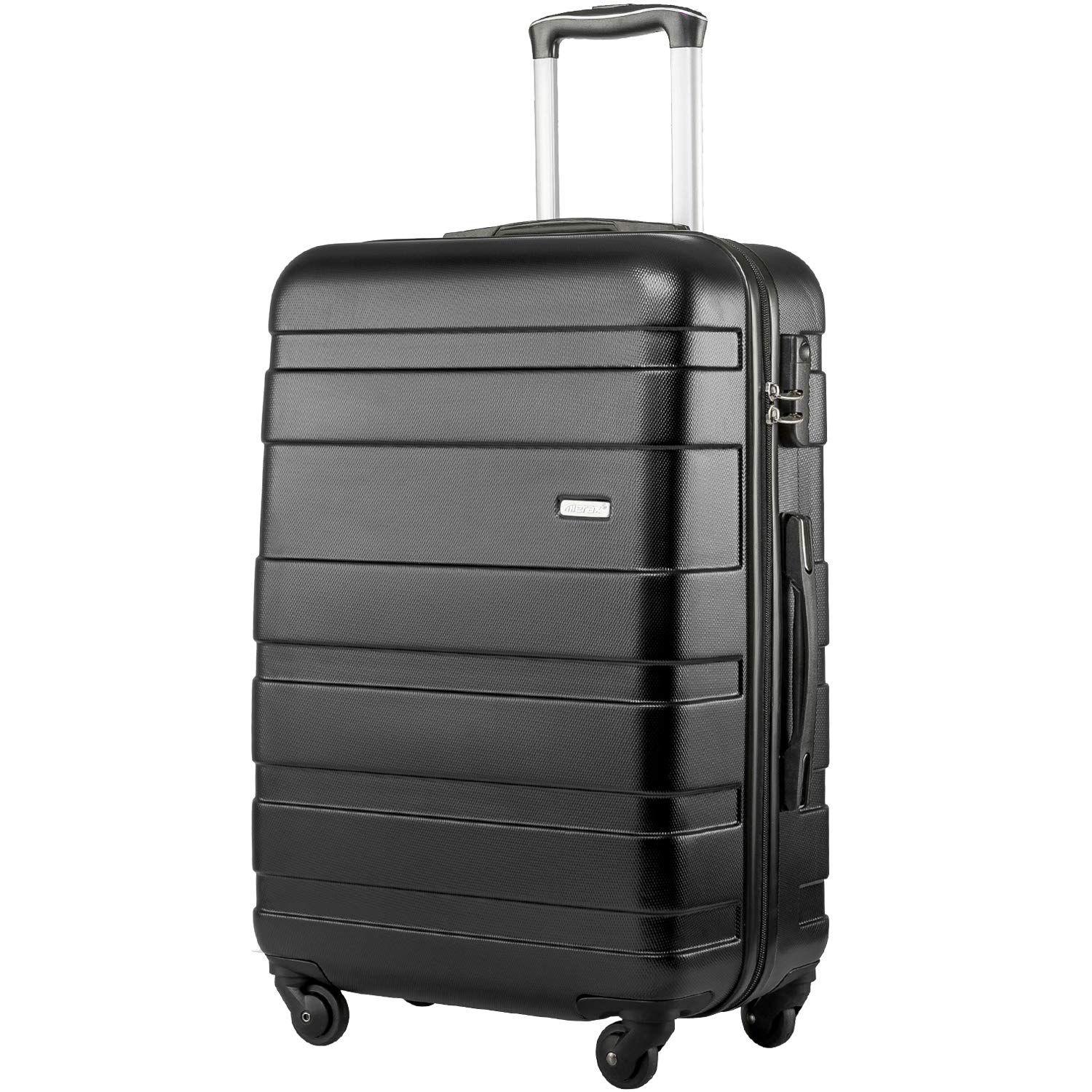 Merax Hard Shell Luggage Carry On Cabin Hardside Spinner Luggage Suitcase with 4 Wheels (Black)