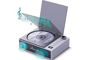 CD Player Portable, Leapwell Portable CD Player with Speakers Bluetooth for Car Home, Small Compact Desktop Retro CD Player Rechargeable with Headphones Radio, Personal CD Players with FM USB White
