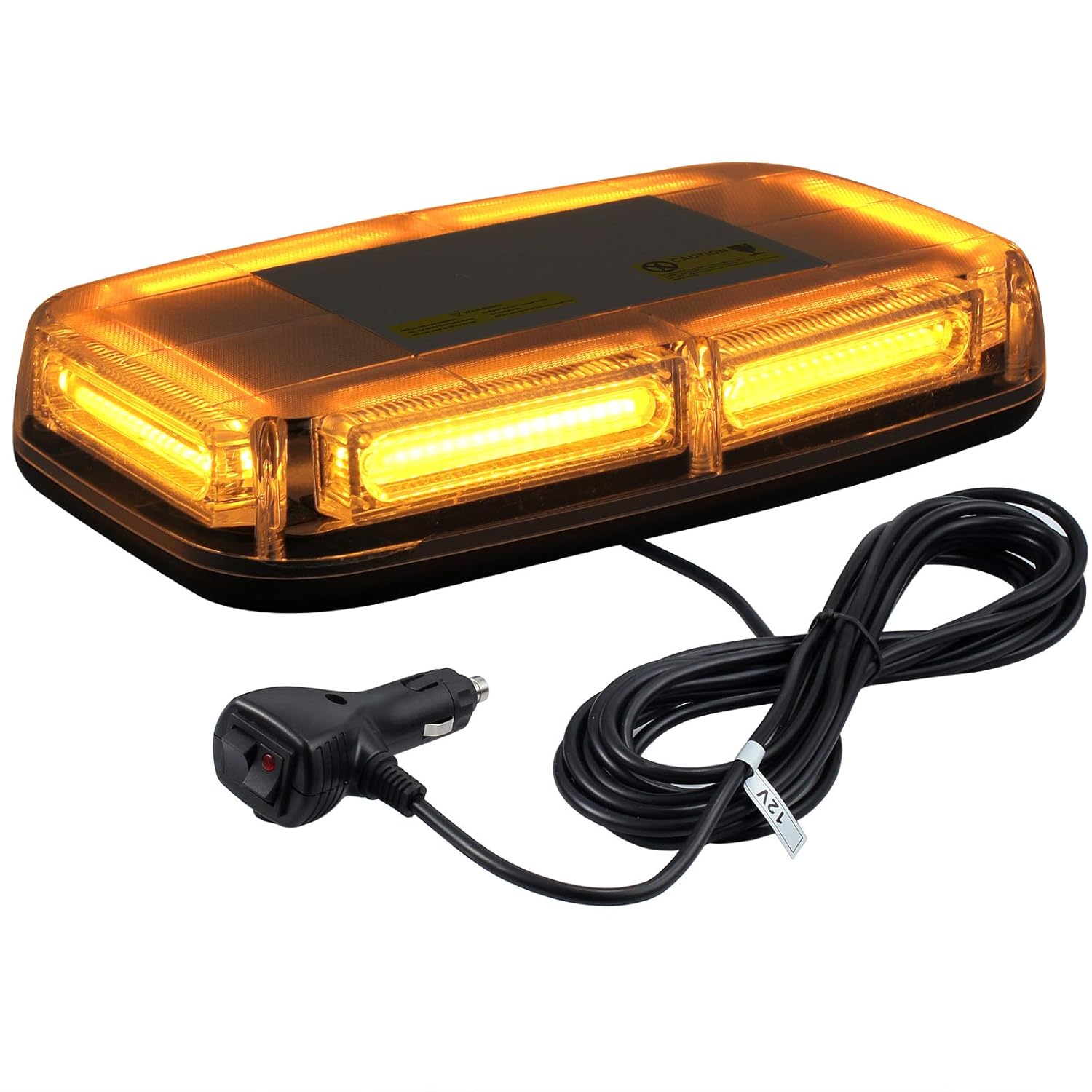 Justech 72 LED Amber Beacon 18W Car Emergency Light Flashing Warning
