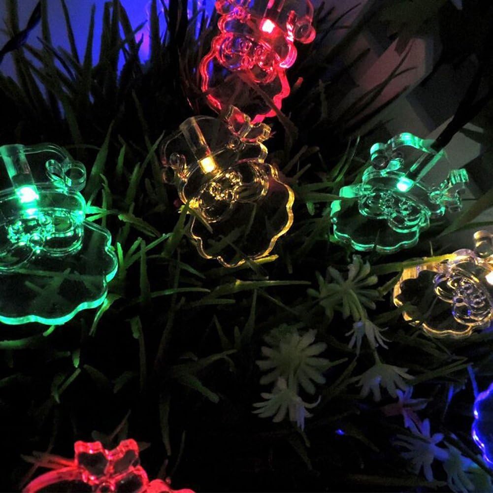 LEDHOLYT 4.8 m 20 LEDs Santa Claus forma Solar Cadena Luz para Al Aire