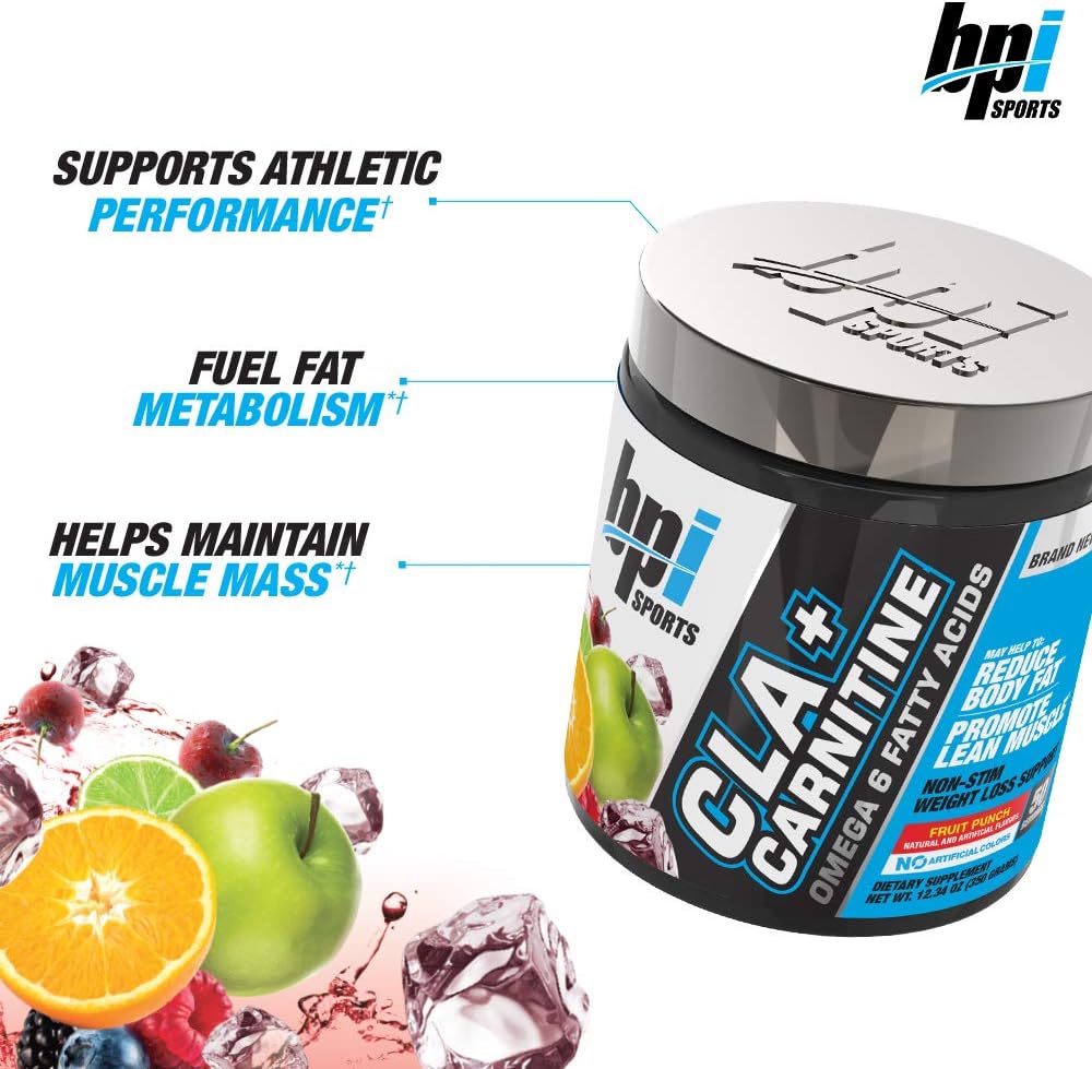 BPI Sports CLA + Carnitine – Conjugated Linoleic Acid – Weight Loss Formula – Metabolism, Performance, Lean Muscle – Caffeine Free – For Men & Women – Fruit Punch – 50 servings – 12.34 oz: Health & Personal Care