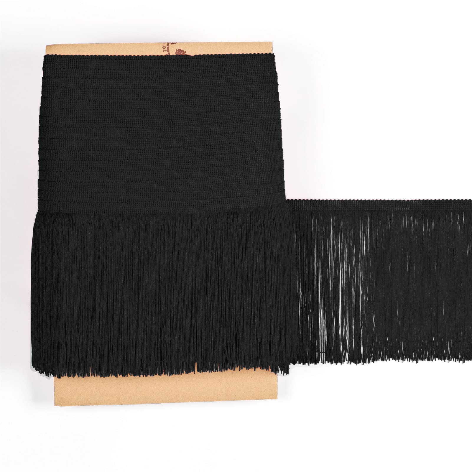 TEXTEX = Cuquillo Fringe for Sewing Flamenco and Sevillana. Composition Rayon 100%. Length of 20 cm. 5m Pieces. (Black)