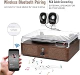 Udreamer Vinyl Player Turntable with Built-in Speakers Bluetooth 3 Speeds view 2