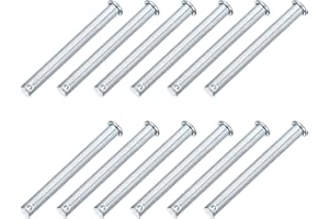 uxcell 12Pcs M10 x 90mm Single Hole Clevis Pins, Zinc-Plated Carbon Steel Flat Head Hitch Pins for Trailer Latch, Mechanics R
