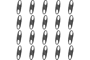 AOGEWON Anti-Theft Zipper Clips, 20-Pack, Metal Locks for Luggage, Backpack, Suitcase, Black