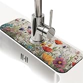 Kitchen Sink Splash Guard，wildflowers-in the meadow Faucet Mat Sink Gadgets-Super Absorbent Fast Drying Mat Drip Catcher for Kitchen, Bathroom,Sink Mat, Dish Drying Mat, Bathroom(15