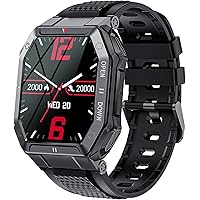 Military Smart Watch for Men with Call (Answer/Make) Outdoor Tactical Sports Watch Rugged 1.85" HD Big Screen Fitness Tracker