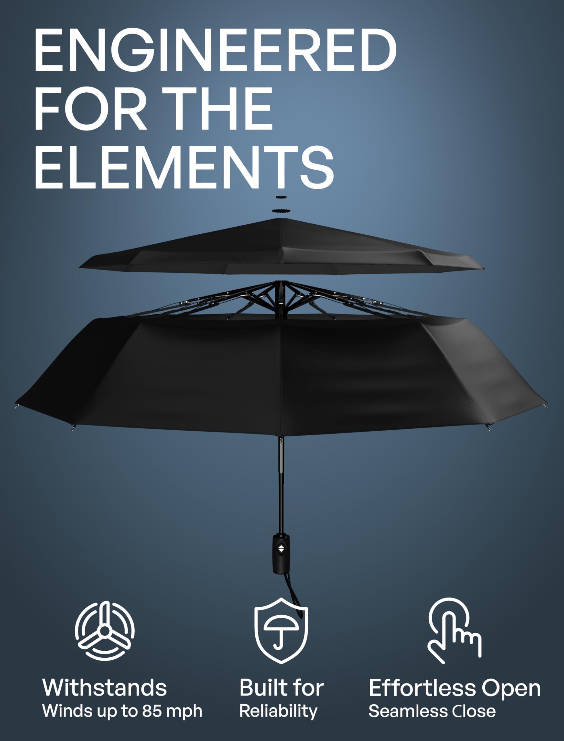 Repel Umbrella REPEL Windproof Travel Umbrella - Compact & Withstands Winds up to 85MPH , Strongest Premium Auto Folding Umbrella for Rain and Sun - Durable, Light & Portable for Women & Men , Fits Backpack & Cars