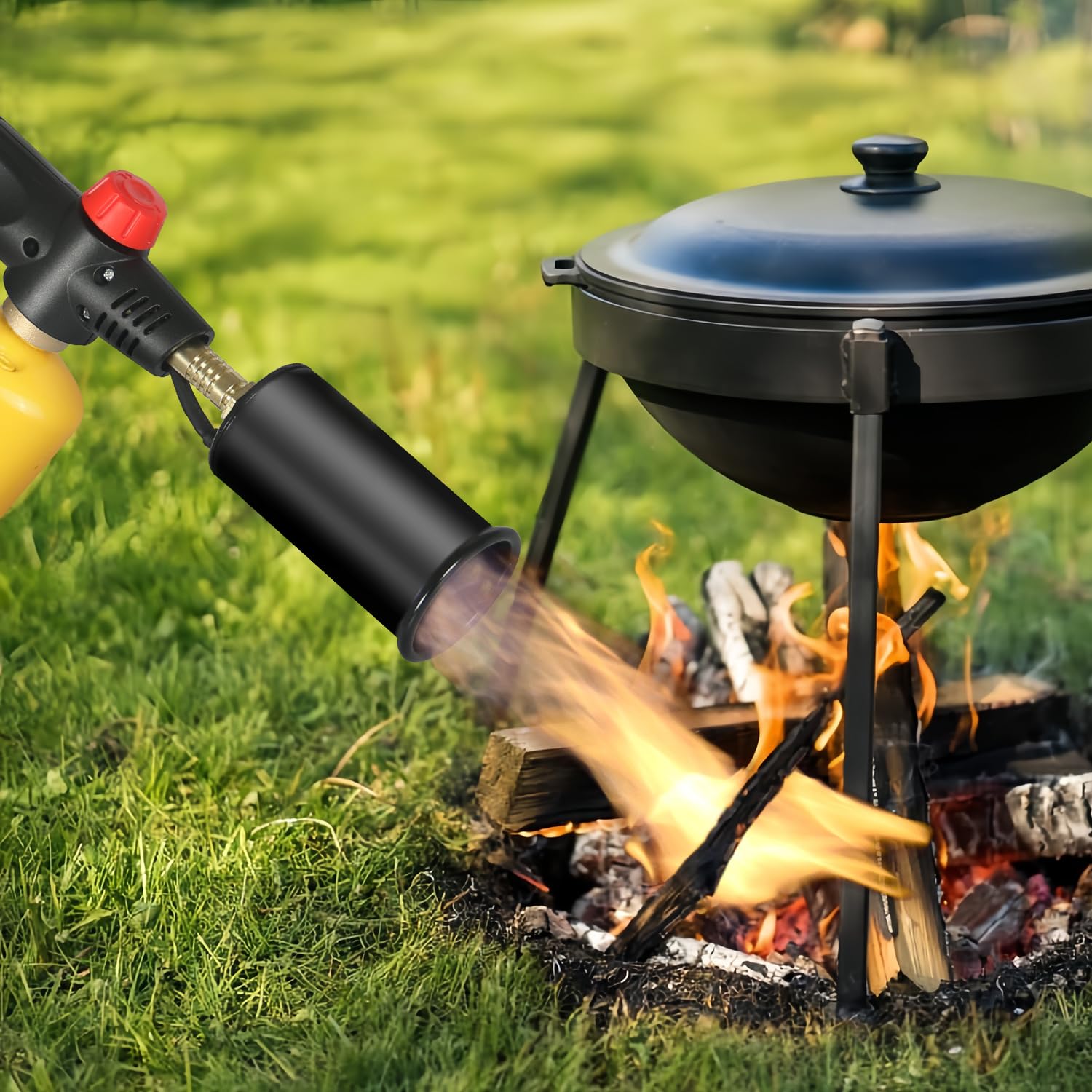 DOMINOX Powerful Propane Cooking Torch with Knief and Fork Set, Grill