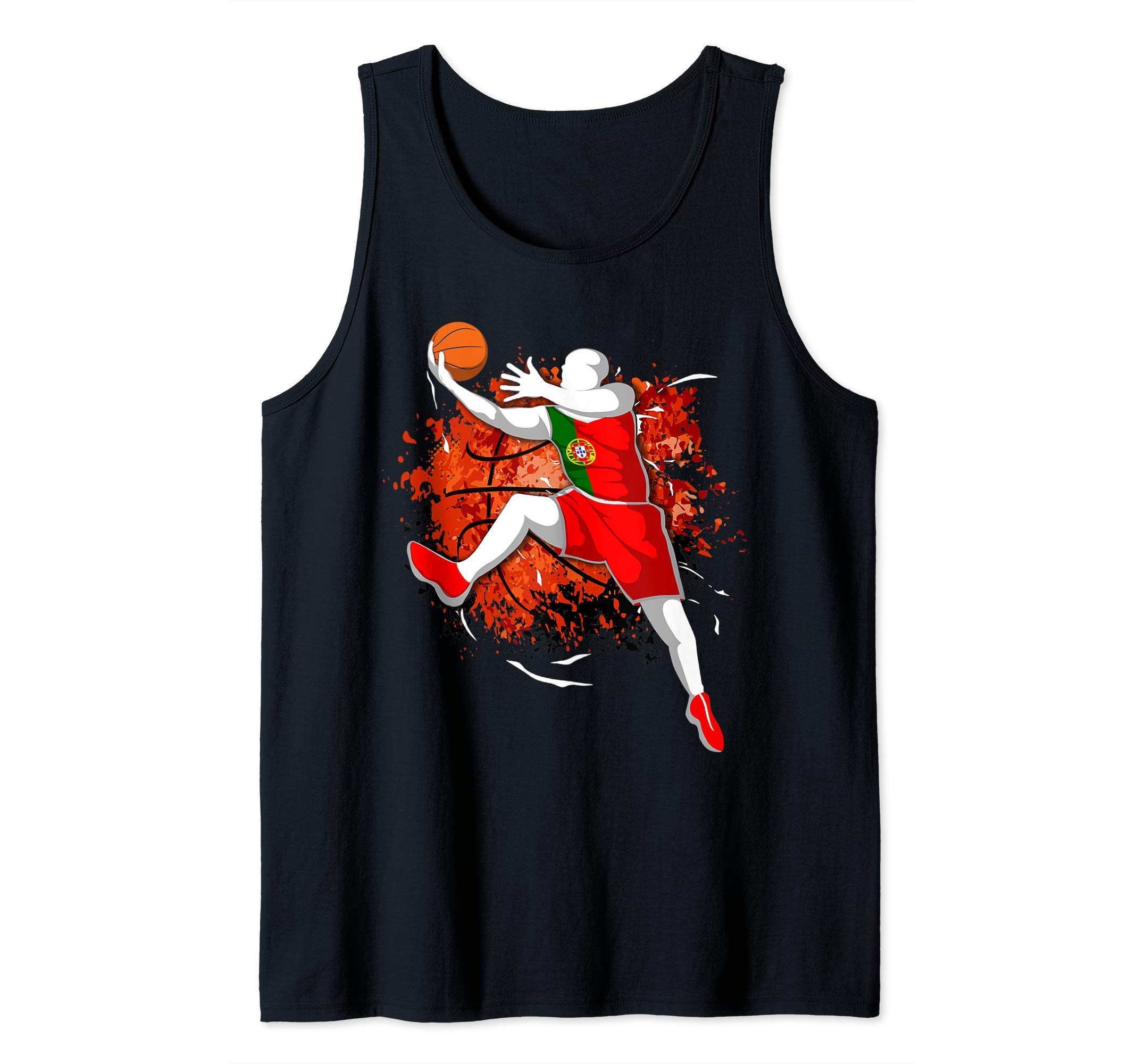 Proud Portugal Basketball Lovers Portuguese National Flag Tank Top