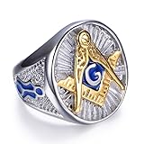 IFUAQZ Men's Stainless Steel Masonic Freemason