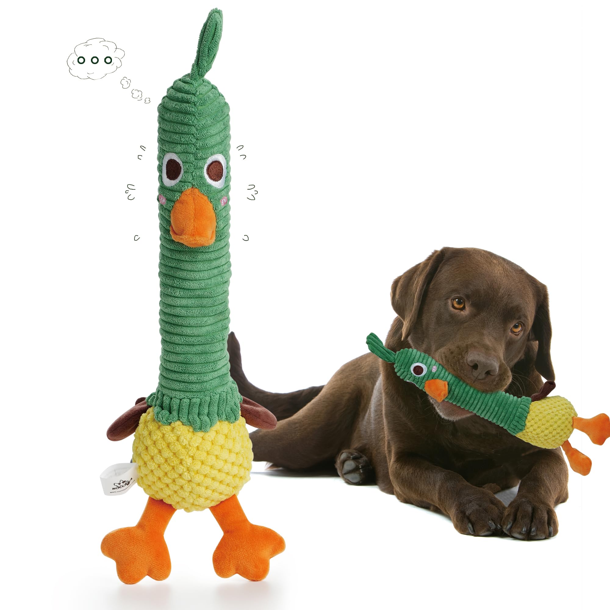 Nocciola 2 in 1 Squeaky Duck Dog Toys With Tough Squeaker Toy Inside, Dogs Can Still Play With, Durable Plush Chew Toy for Small Medium Large Dogs, Dog Gifts