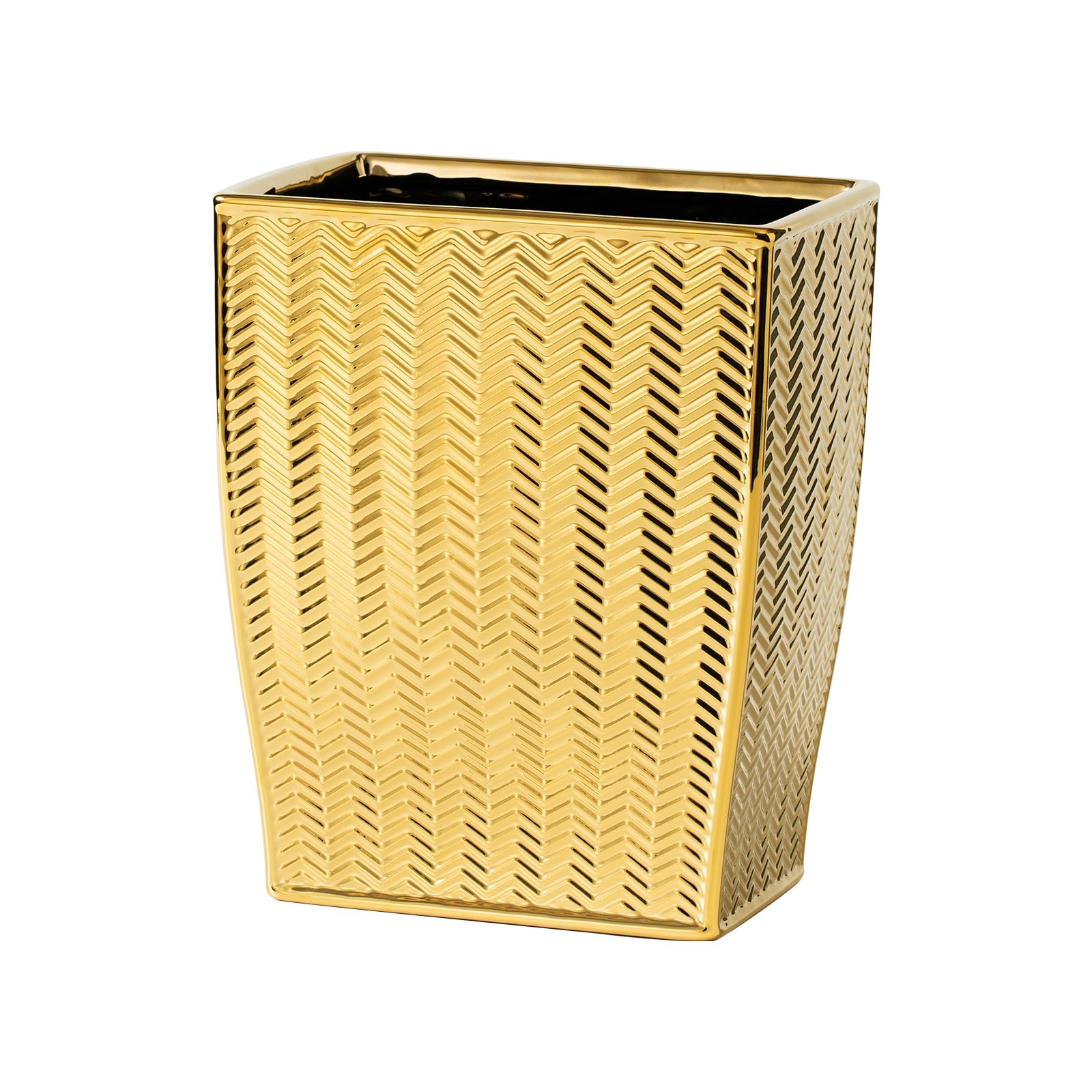 Photo 1 of Bathroom Trash Can, Stylish Garbage Container Bin for Living Room, 1.32 Gallon/5 Liters Gold Small Trash Can, Waste Basket for Bathroom, Kitchen, Office, Bedroom-Room Decor