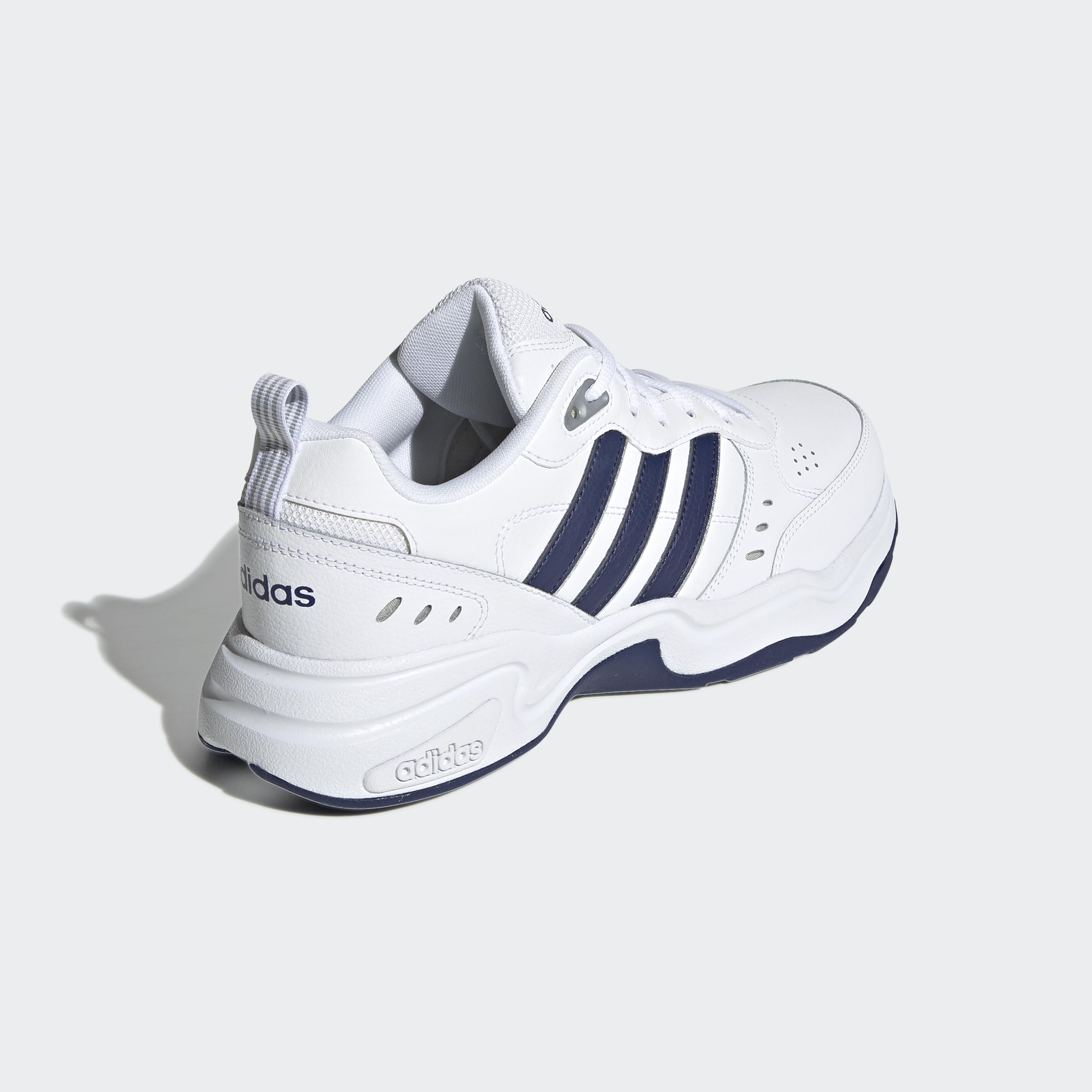 adidas Men's Strutter Shoes, Cloud White / Dark Blue / Matte Silver, 9 UK
