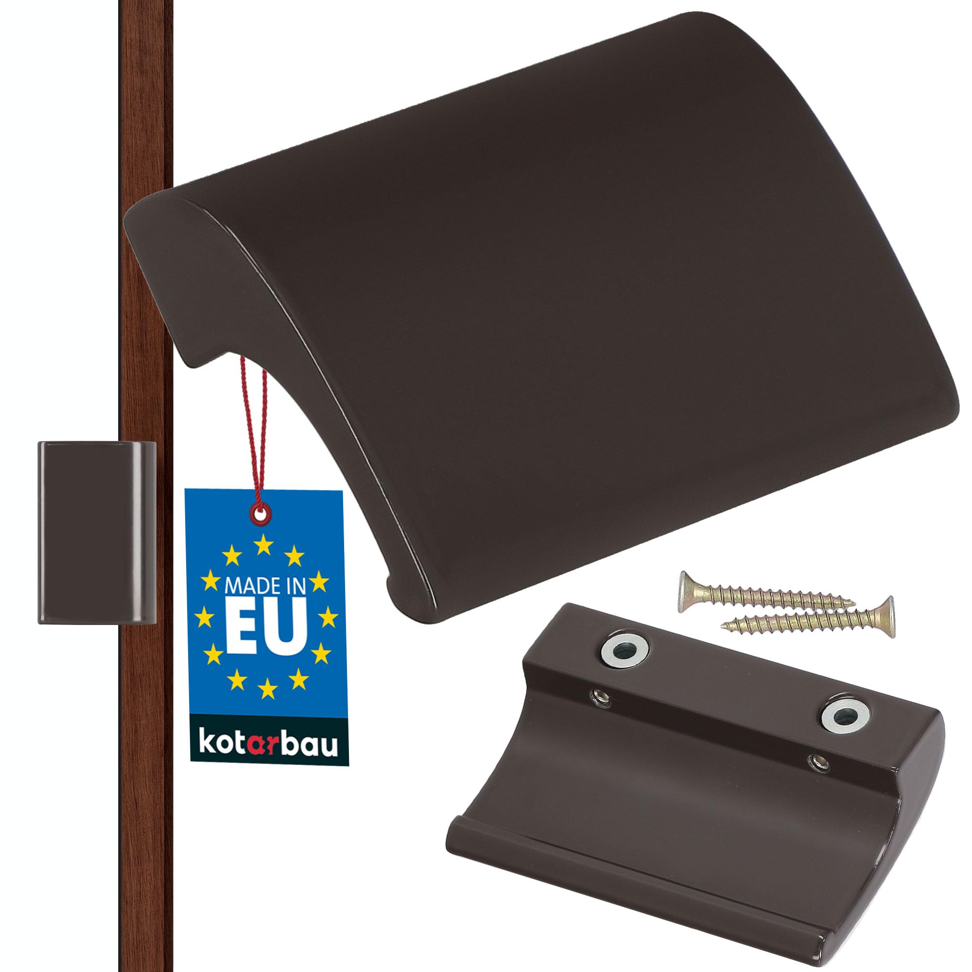 KOTARBAU Balcony Door Handle Dark Brown RAL 8077 – Terrace Door Handle DE Luxe – Secure – Universal Pull Handle – Aluminum Balcony