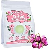 Olvvla - Dried Rose Bud For Fragrant Herbal Tea - 3.52oz/100g - Delicate Sweet and Refreshing - Natural Pink Rosebud Flower f