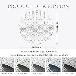 Lahome Moroccan Circle Rug - 6Ft Washable Large