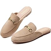 Minorsu Women's Black Animal Print Buckle Mules - Memory Foam Insole - Low Heel - Casual Mule Shoes