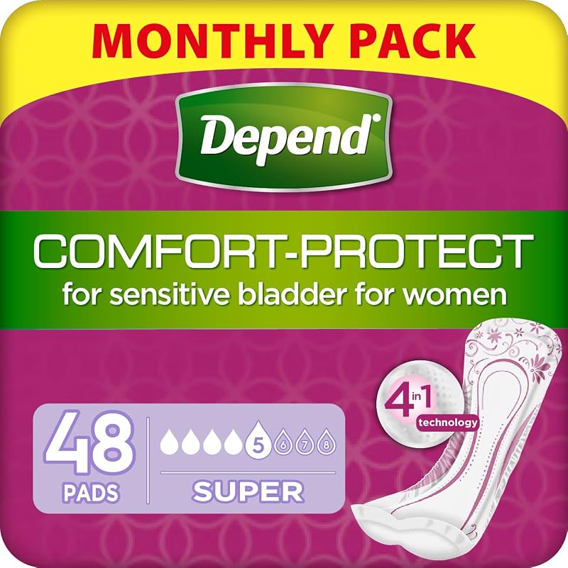 Depend Super Incontinence Pads for Women - 48 Pads