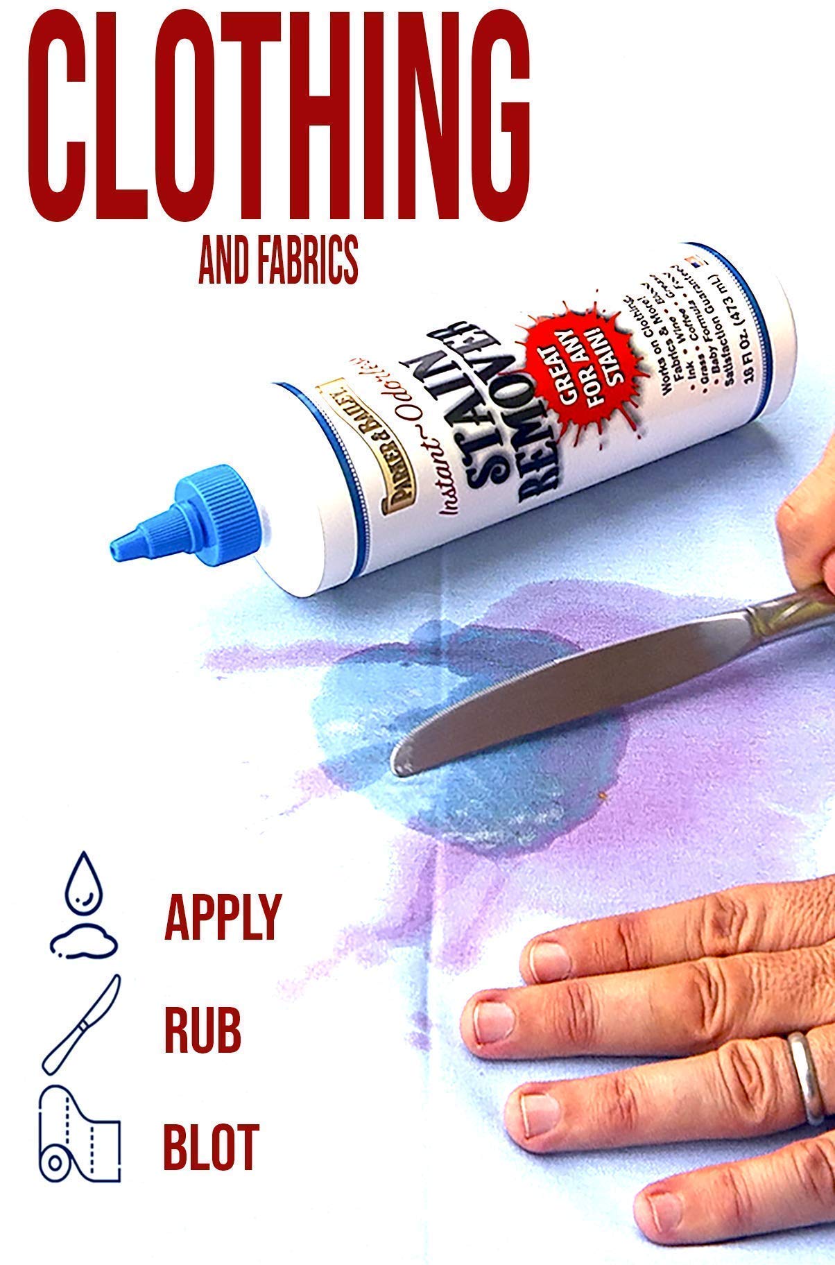 Parker and Bailey Stain Remover 16oz Bundled with Red Wine Stain Remover 8oz
