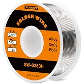 TOWOT 63-37 High Purity Tin Lead Rosin Core Solder Wire for Electrical Soldering, Content 1.8% Solder Flux (0.3mm, 50g)