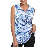 Viracy Women's Zip Up Golf Workout Tank Tops Sleeveless Quick Dry Athletic Polo Shirts
