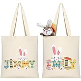 Party to Be Custom Easter Bag with Name Personalized Easter Tote Bags for Girls Boys Reusable Canvas Bag for Egg Hunts
