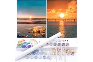 BAISITE Paint by Numbers Kit for Adults Beginners,12" Wx16 L 2 Pack Canvas for Painting Kits for Adults in Colorful Box-PBN201-202