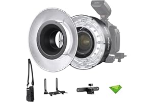 Godox R200 Macro Ring Flash Head w/Godox RFT-25S Reflector for AD200 AD200 Pro 5800±200K 200Ws with Modeling Lamp Macro Speedlight for DSLR Cameras for Portrait, Wedding, Macro Photography, etc