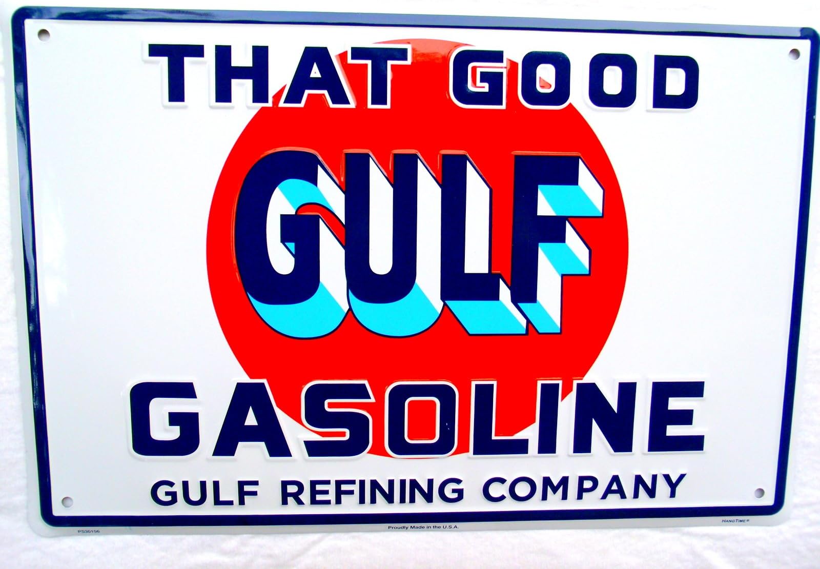 GOOD GULF GASOLINE SIGN,VINTAGE ANTIQUE GULF OIL GAS STATION PUMP SIGNS LOGO WOW
