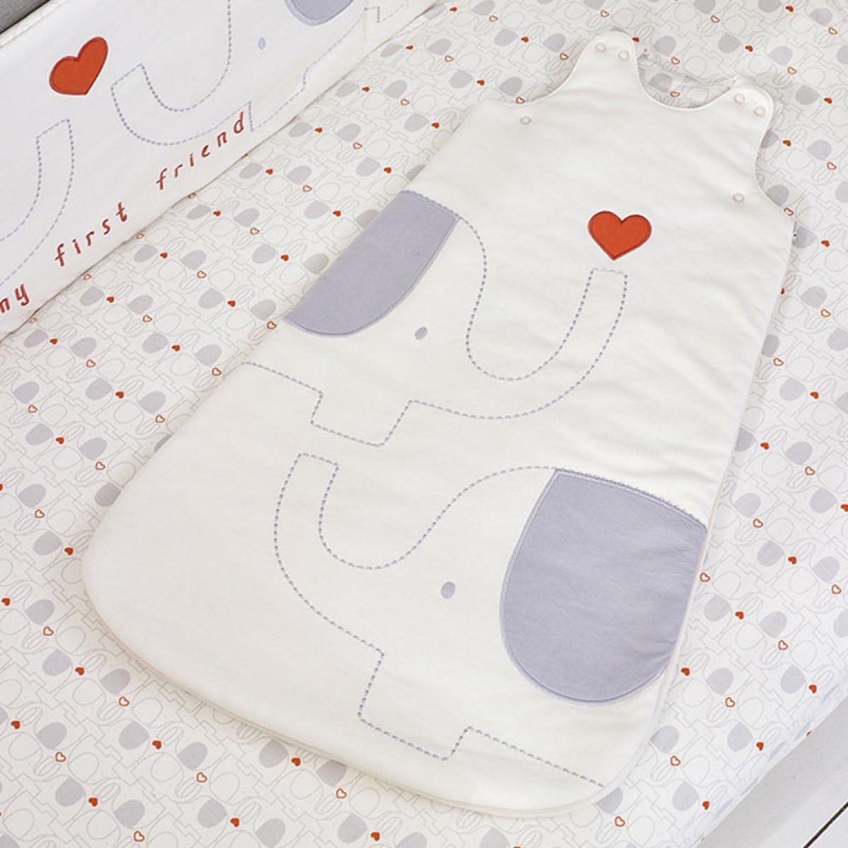 My First Friend Grey & White Elephant Baby 2.5 tog Sleeping Bag 0-6 Months - Soft Organic & Pure
