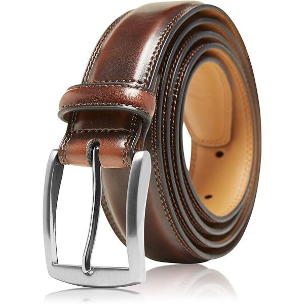 Marino's Men Genuine Leather Dress Belt with Single Prong Buckle - Burnt  Umber - 30 at Amazon Men's Clothing store