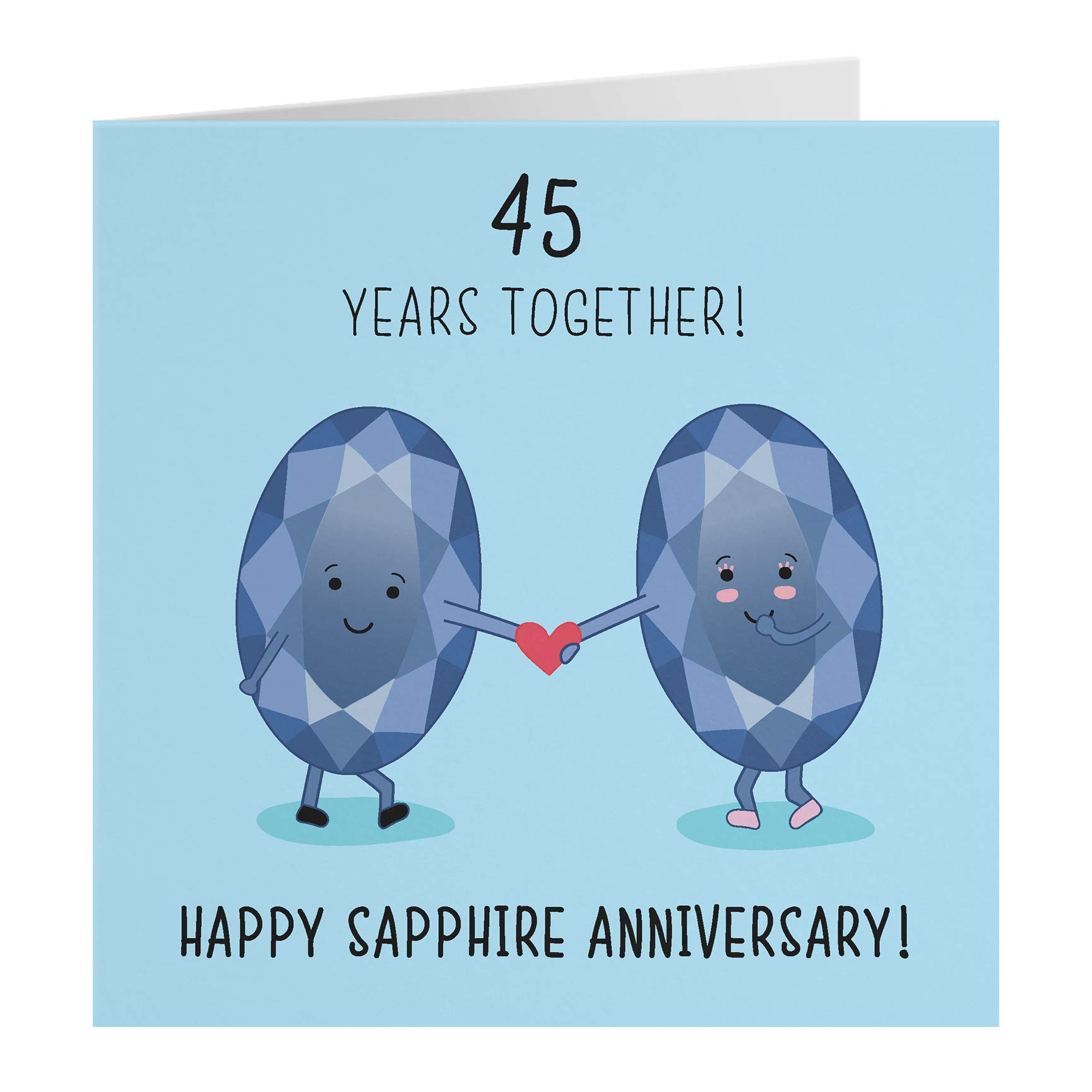 Hunts England 45th Wedding Anniversary Card - Sapphire Anniversary - Crystal - Iconic Collection - Standard - 148 x 148 mm — image 1