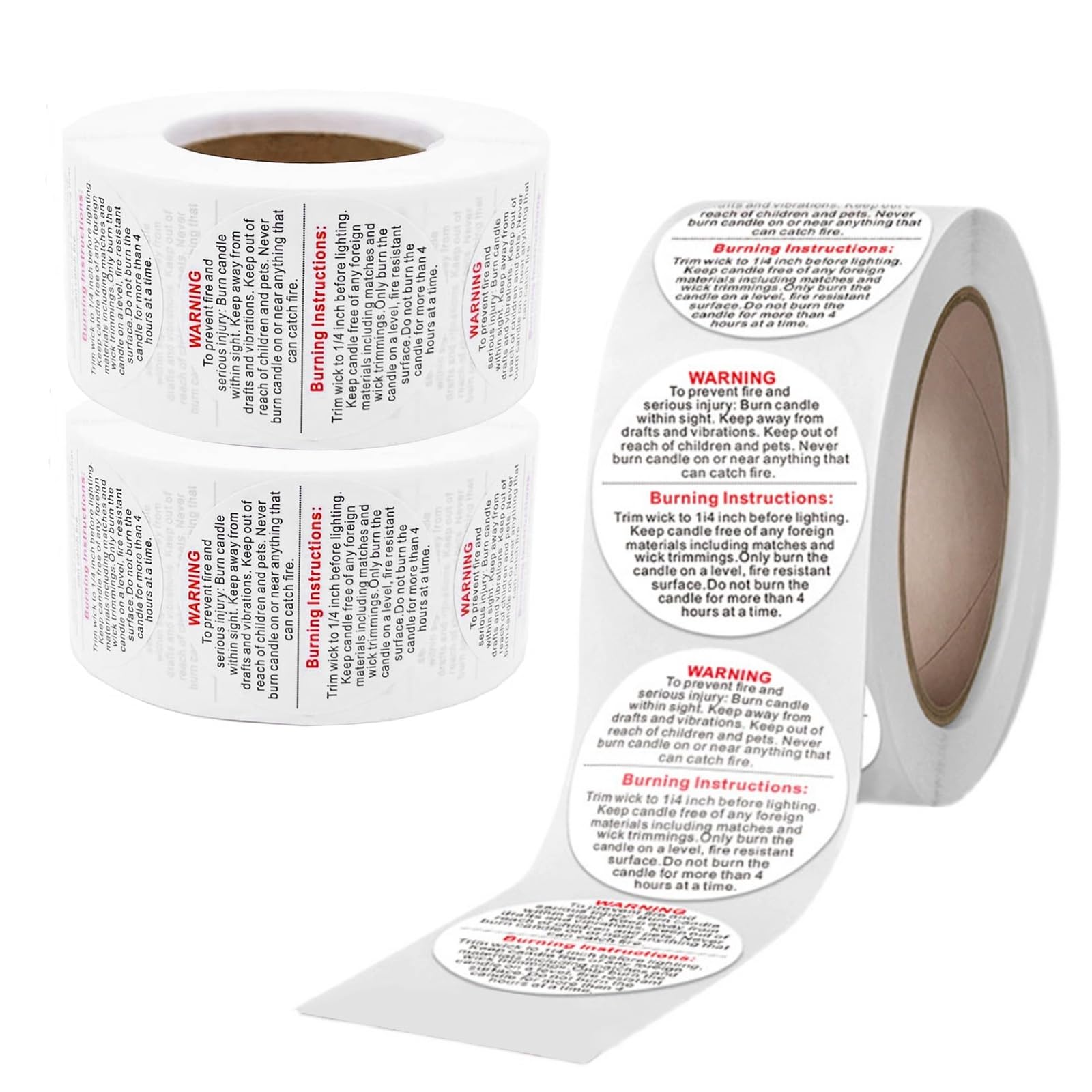Photo 1 of 1500PCS Candle Warning Labels,Candle Wick Stickers,1 Inch Candle Safety Stickers,Candle Jars and Tins Warning Labels for Candle Making DIY Candle Jars