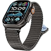 WINGLE Magnetic Mesh Loop for Apple Watch Band Ultra 3/2/1 Band 49mm 46mm 45mm 44mm 42mm 40mm 41mm 38mm Men Women, Stainless Steel Adjustable Metal Strap for iWatch Series 11 10 9 8 7 6 5 4 3 2 1 SE