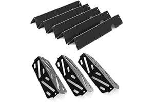 RUSHARE 17-Inch Flavorizer Bars and Heat Deflectors Replacement for Weber Genesis 2, Genesis II E-310 E-315, Genesis II/LX 300 Series (2017 and Newer), Porcelain-enameled GS4 Grill Parts, 66032, 66040, 8-Pack