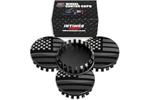 InTimesAuto 83MM 3.25 Inch Wheel Center Caps Rim Wheel Center Hub Caps, Pack of 4 Gloss Black with American Flag