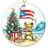 Puerto Rico Christmas Ornament 2025, Unique Puerto Rico Decor Gift for Friends, Family, Xmas Gifts for Women and Men, Ceramic Ornaments for Hanging Decoration