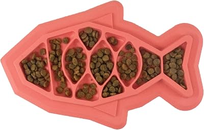Catstages Fishie Fun Feed Mat Slow Feeder Cat Bowl Pink
