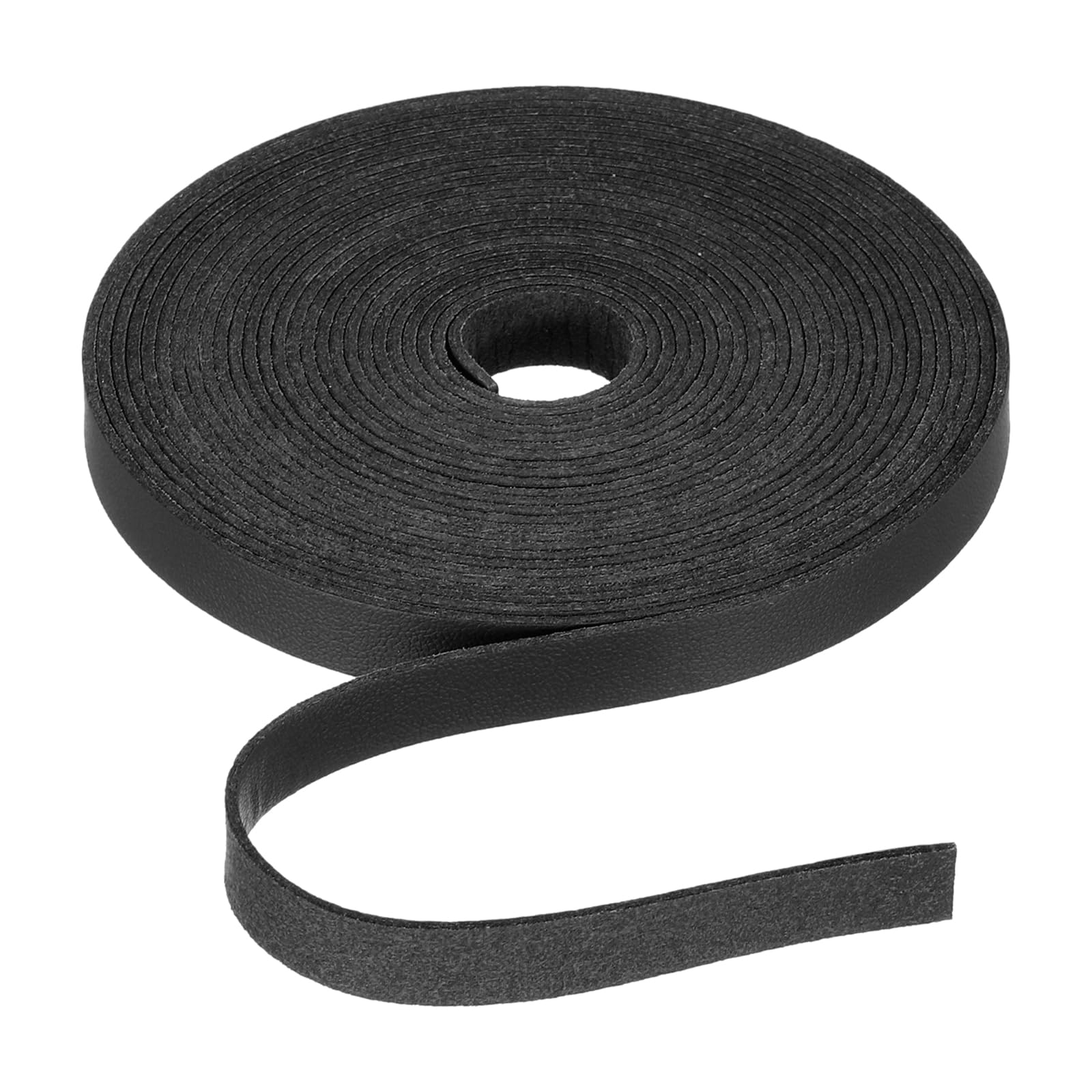 Rebower Flat Leather Cord,197 Inch 10mm Leather String PU Faux Leather Strips Strap,[for Jewelry Making DIY Craft Projects Belts Keychains Accessories]-5m/Black